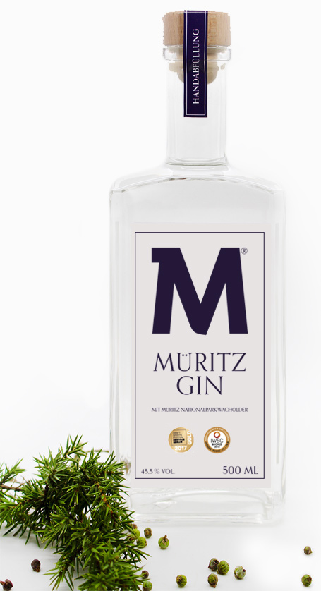 Eine Flasche Müritz Gin